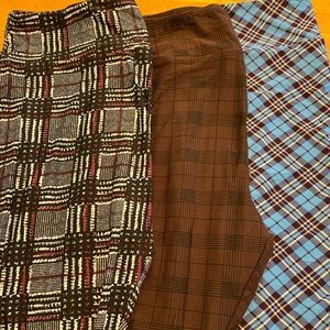 NWOT LulaRoe TC2 Plus Size Plaid Leggings—3 Pairs